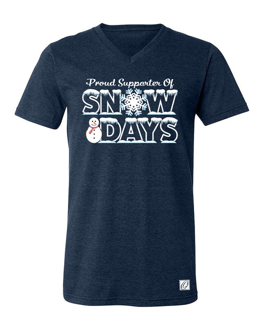 Proud Supporter of Snow Days - Bella Canvas Adult Heather CVC V-Neck Short Sleeve Tee