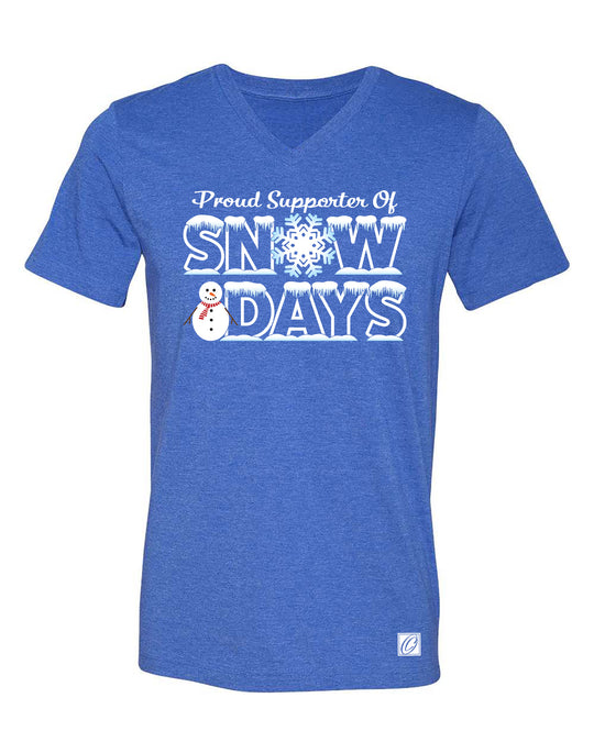 Proud Supporter of Snow Days - Bella Canvas Adult Heather CVC V-Neck Short Sleeve Tee