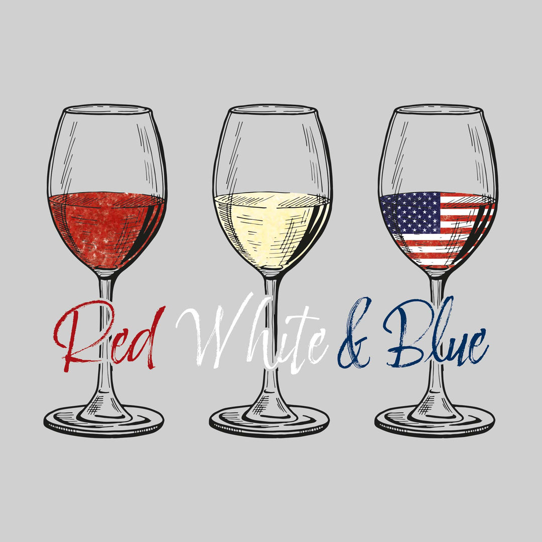 Red White & Blue - Wine Glasses