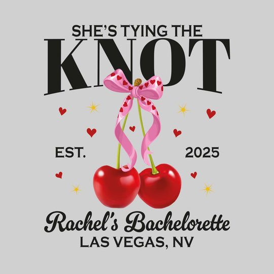 I'm Tying the Knot - Cherries with Established Date, Bachelorette Name, and Location