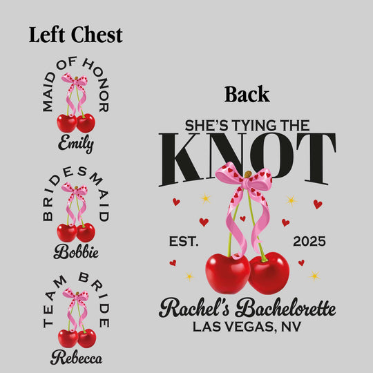 I'm Tying the Knot - Cherries with Established Date, Bachelorette Name, and Location