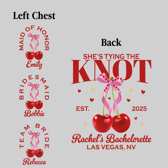 I'm Tying the Knot - Cherries with Established Date, Bachelorette Name, and Location