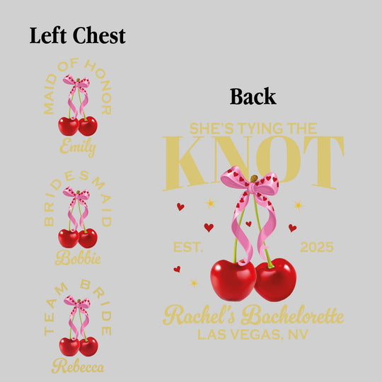 I'm Tying the Knot - Cherries with Established Date, Bachelorette Name, and Location