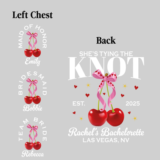 I'm Tying the Knot - Cherries with Established Date, Bachelorette Name, and Location