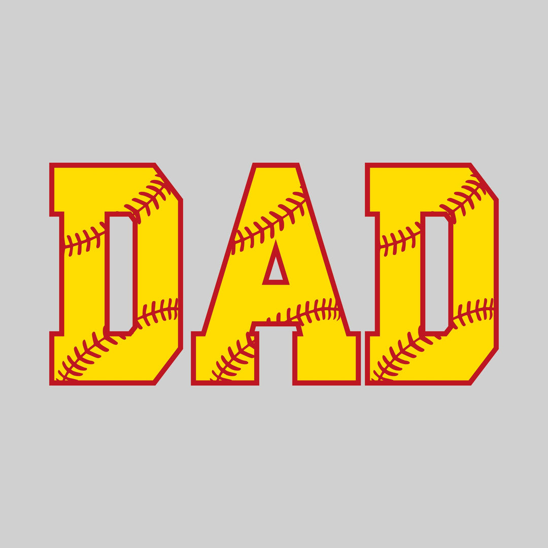 Softball Dad - Stitches Inset in Text