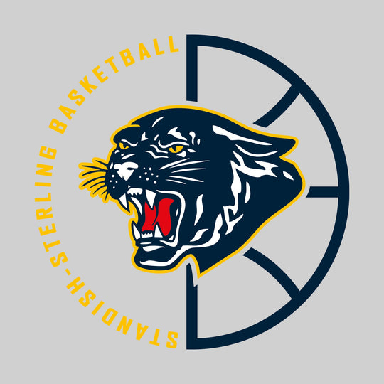 Standish-Sterling Panthers - Basketball - Center Mascot with Circle Text & Basketball Grooves