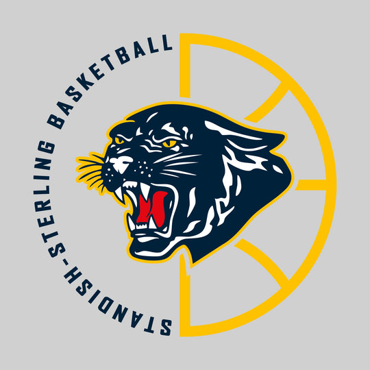 Standish-Sterling Panthers - Basketball - Center Mascot with Circle Text & Basketball Grooves