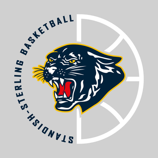Standish-Sterling Panthers - Basketball - Center Mascot with Circle Text & Basketball Grooves