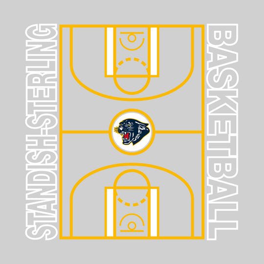 Standish-Sterling Panthers - Basketball - Full Court with Sideline Text