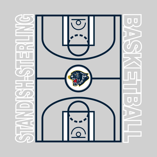 Standish-Sterling Panthers - Basketball - Full Court with Sideline Text