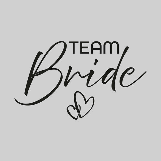 Bride - Team Bride - Handwritten Text with Hearts