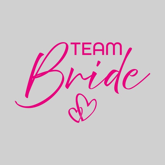 Bride - Team Bride - Handwritten Text with Hearts