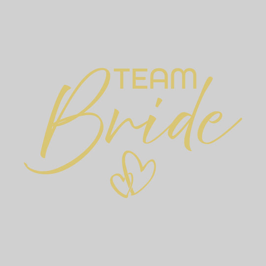 Bride - Team Bride - Handwritten Text with Hearts