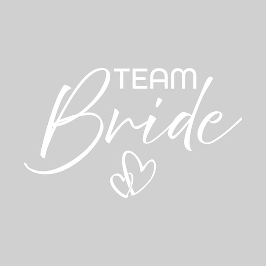 Bride - Team Bride - Handwritten Text with Hearts