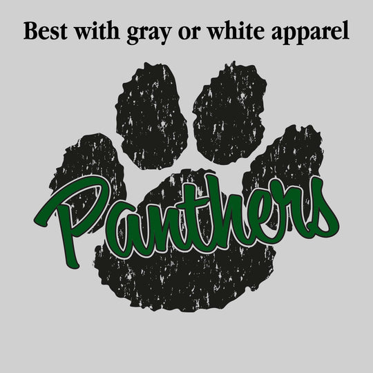 Trinity Lutheran Panthers - Spirit Wear - Distressed Paw Print with Mascot Name