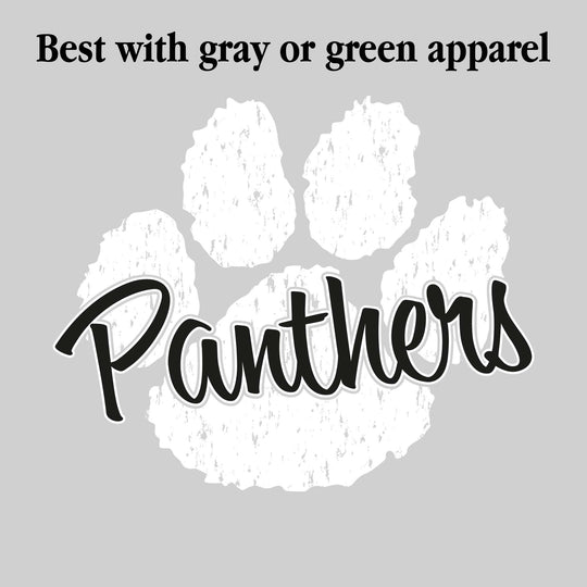 Trinity Lutheran Panthers - Spirit Wear - Distressed Paw Print with Mascot Name