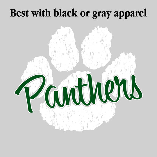 Trinity Lutheran Panthers - Spirit Wear - Distressed Paw Print with Mascot Name