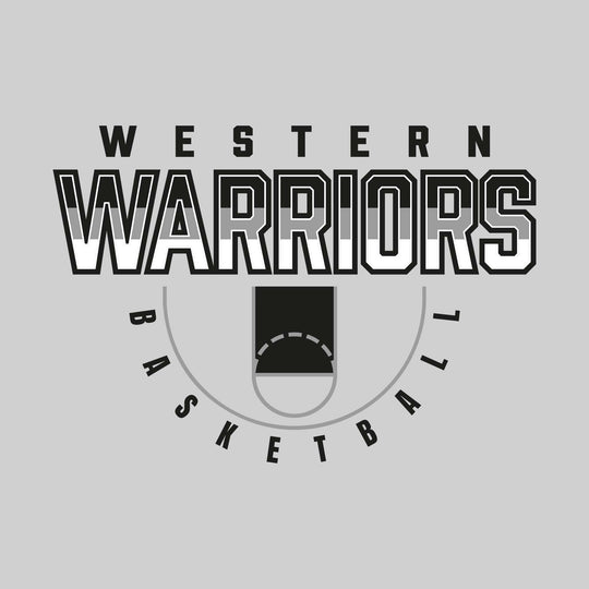 Western Warriors - Basketball - Tri-Color Warriors with Court Lines