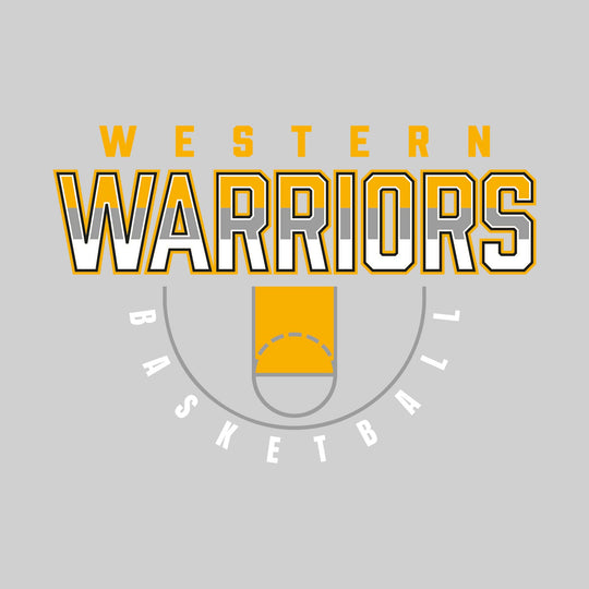 Western Warriors - Basketball - Tri-Color Warriors with Court Lines
