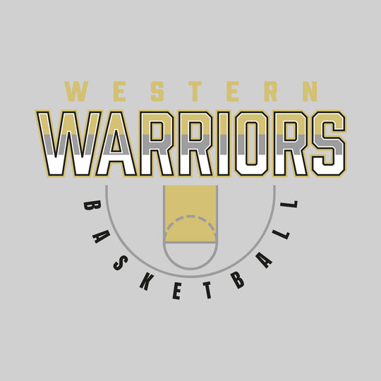 Western Warriors - Basketball - Tri-Color Warriors with Court Lines