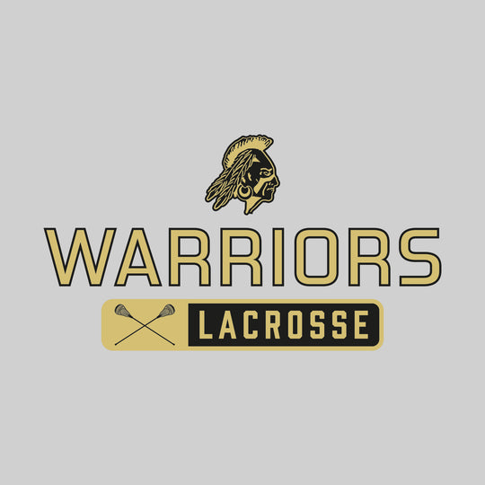 Western Warriors - Lacrosse - Mascot Over Name with Rounded Rectangle