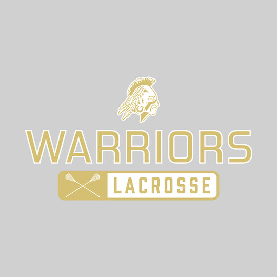 Western Warriors - Lacrosse - Mascot Over Name with Rounded Rectangle