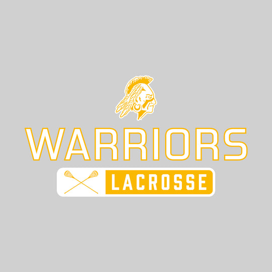Western Warriors - Lacrosse - Mascot Over Name with Rounded Rectangle