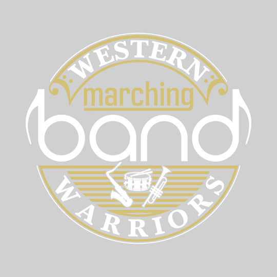 Western Warriors - Marching Band - Circular Text with Instruments