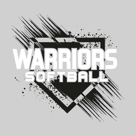 Western Warriors - Softball - Home Plate with Brush Strokes