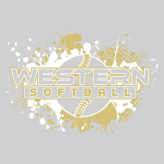 Western Warriors - Softball - Softball with Paint Splatters