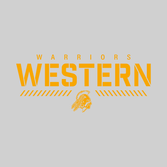Western Warriors - Spirit Wear - Stenciled School Name with Mascot