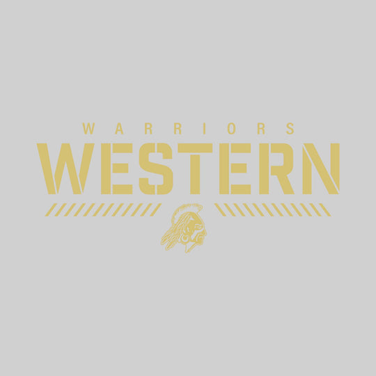 Western Warriors - Spirit Wear - Stenciled School Name with Mascot