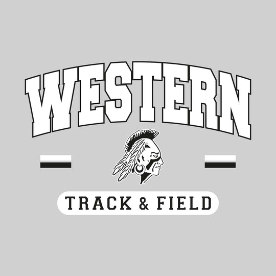 Western Warriors - Track & Field - Arched School Name Over Mascot with School Color Bars
