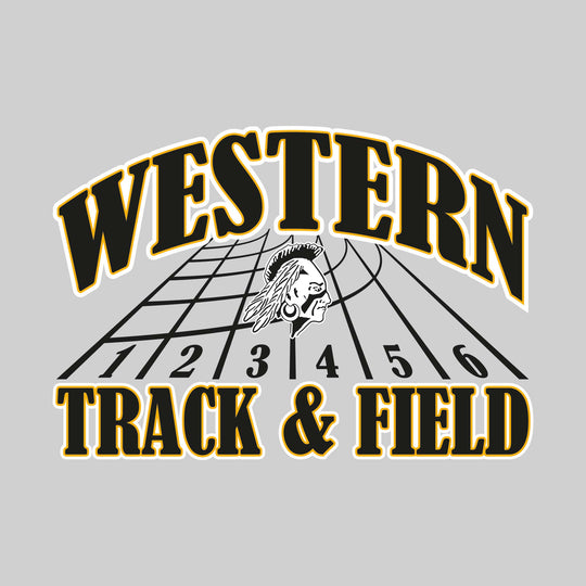 Western Warriors - Track & Field - Arched School Name with Mascot & Track Lanes