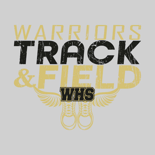 Western Warriors - Track & Field - Slanted Text with Winged Shoes