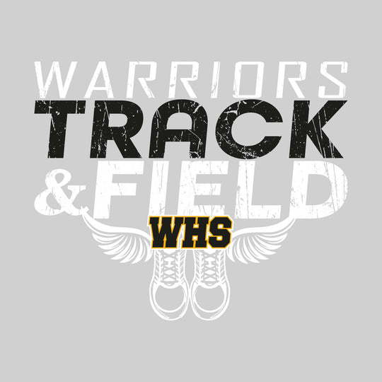 Western Warriors - Track & Field - Slanted Text with Winged Shoes