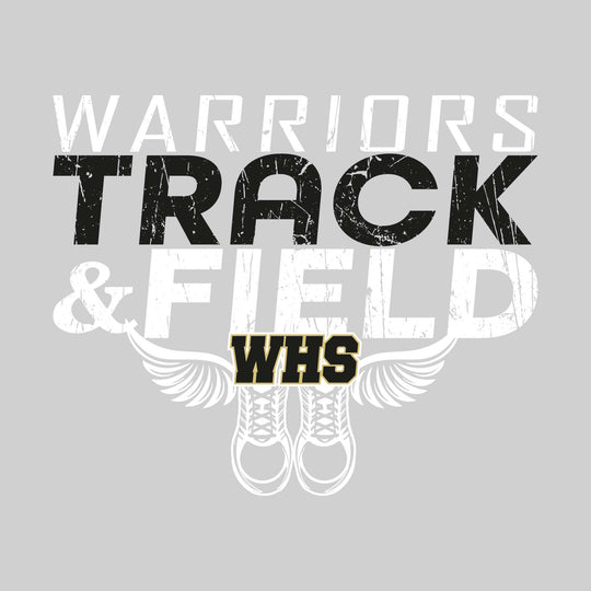 Western Warriors - Track & Field - Slanted Text with Winged Shoes