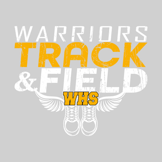 Western Warriors - Track & Field - Slanted Text with Winged Shoes