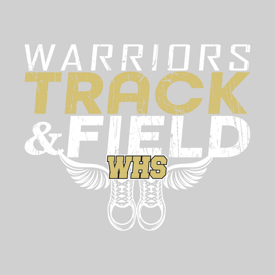 Western Warriors - Track & Field - Slanted Text with Winged Shoes
