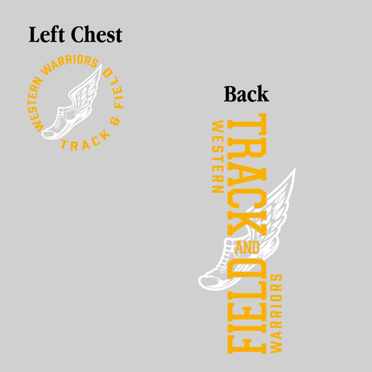 Western Warriors - Track & Field - Vertical Track & Field with School Name and Winged Shoe