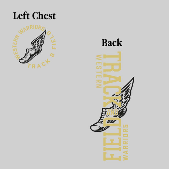 Western Warriors - Track & Field - Vertical Track & Field with School Name and Winged Shoe