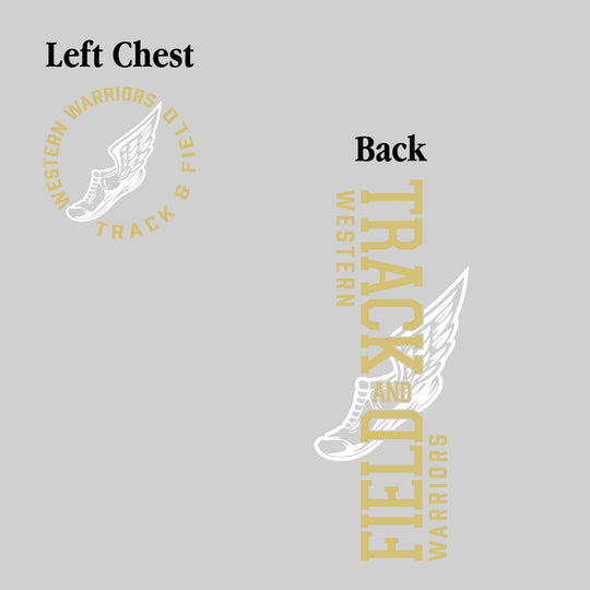 Western Warriors - Track & Field - Vertical Track & Field with School Name and Winged Shoe