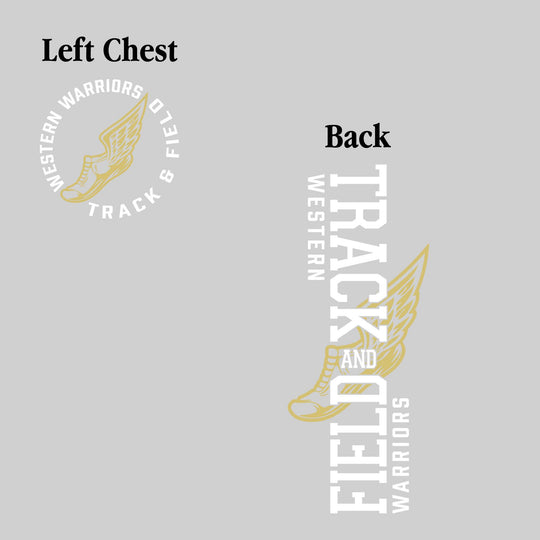 Western Warriors - Track & Field - Vertical Track & Field with School Name and Winged Shoe