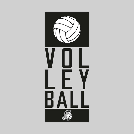Western Warriors - Volleyball - Stacked Text with Volleyball and Mascot