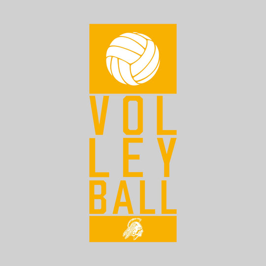 Western Warriors - Volleyball - Stacked Text with Volleyball and Mascot
