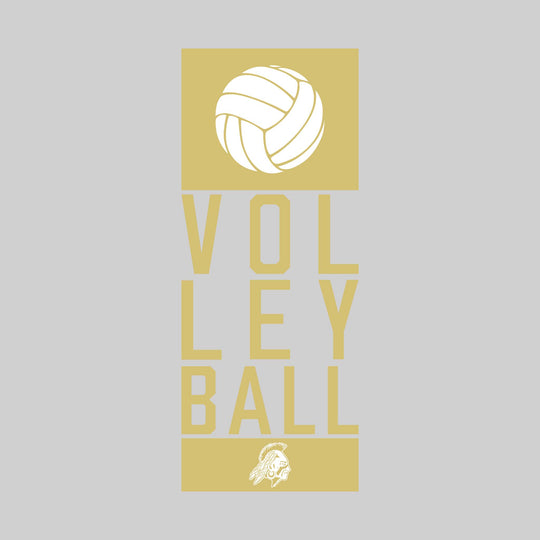 Western Warriors - Volleyball - Stacked Text with Volleyball and Mascot