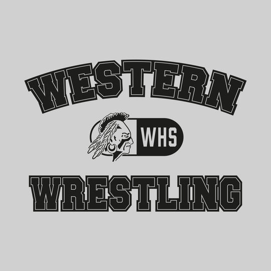 Western Warriors - Wrestling - Arched School Name with Mascot and WHS