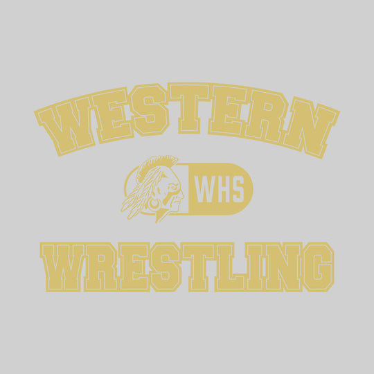 Western Warriors - Wrestling - Arched School Name with Mascot and WHS