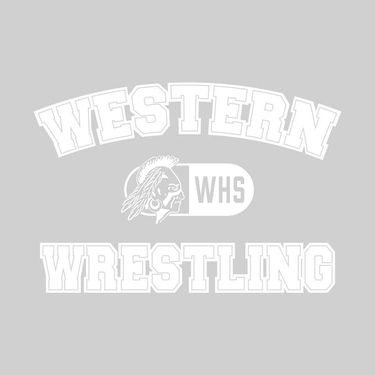 Western Warriors - Wrestling - Arched School Name with Mascot and WHS