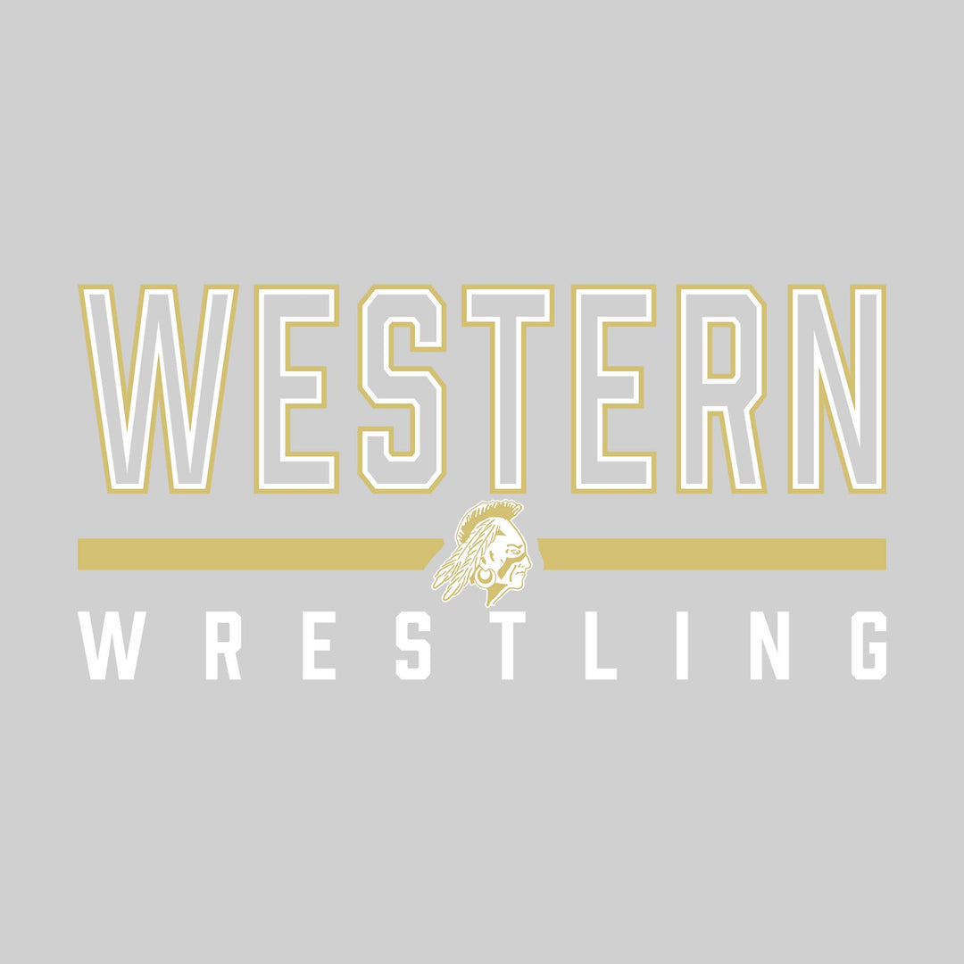 Western Warriors - Wrestling - Outlined Western with Mascot